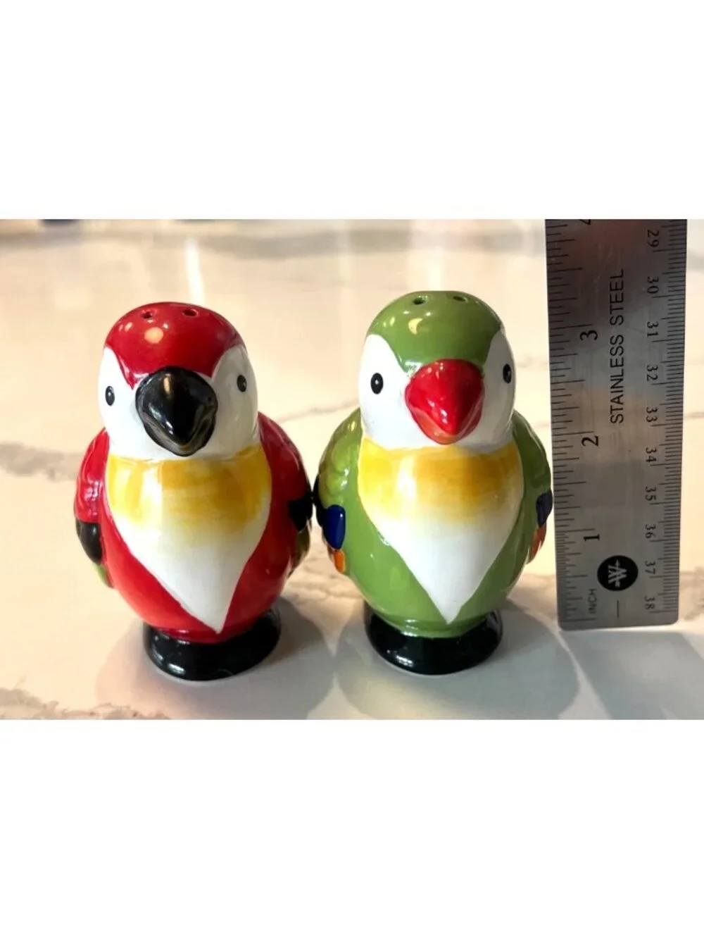 Pier 1 (retired) salt and pepper shakers, colorful parrots